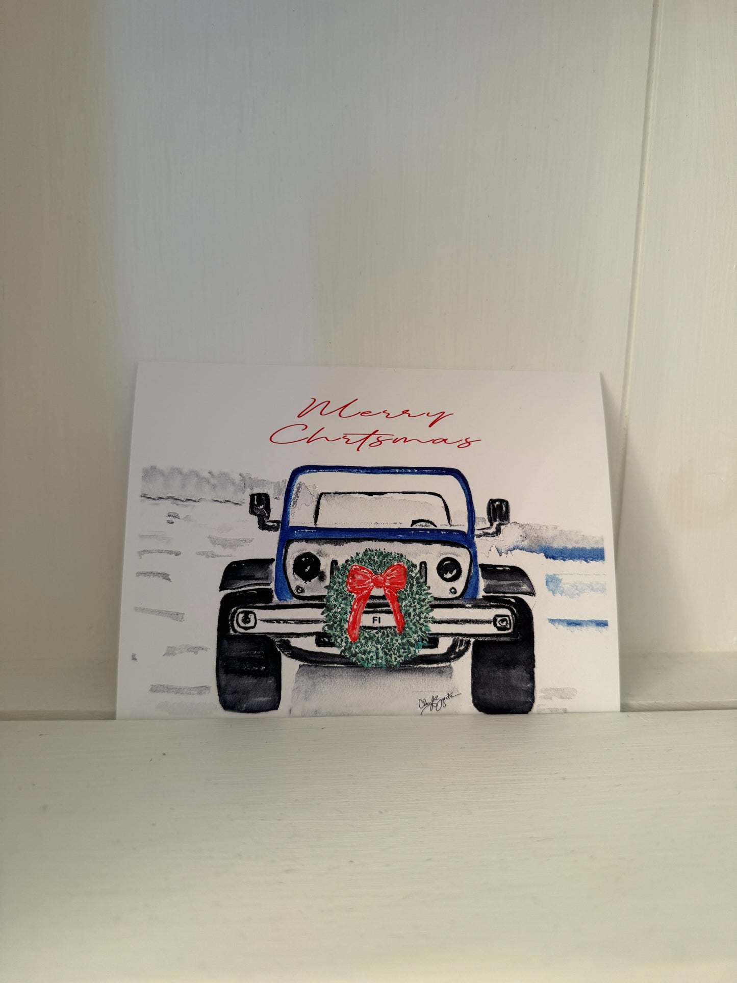 Fenwick Island Jeep/Wreath Card