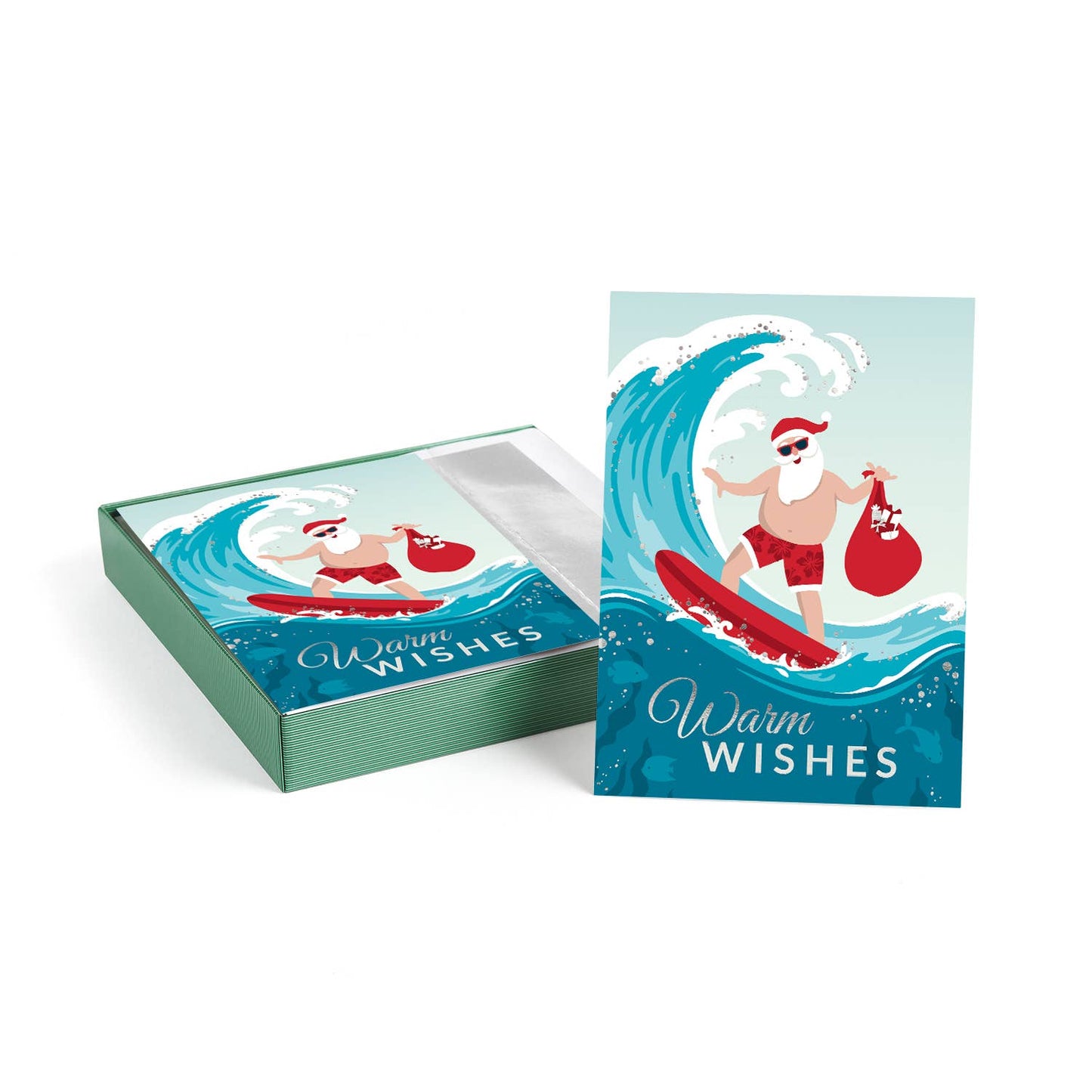 Surfing Santa Boxed Holiday Cards