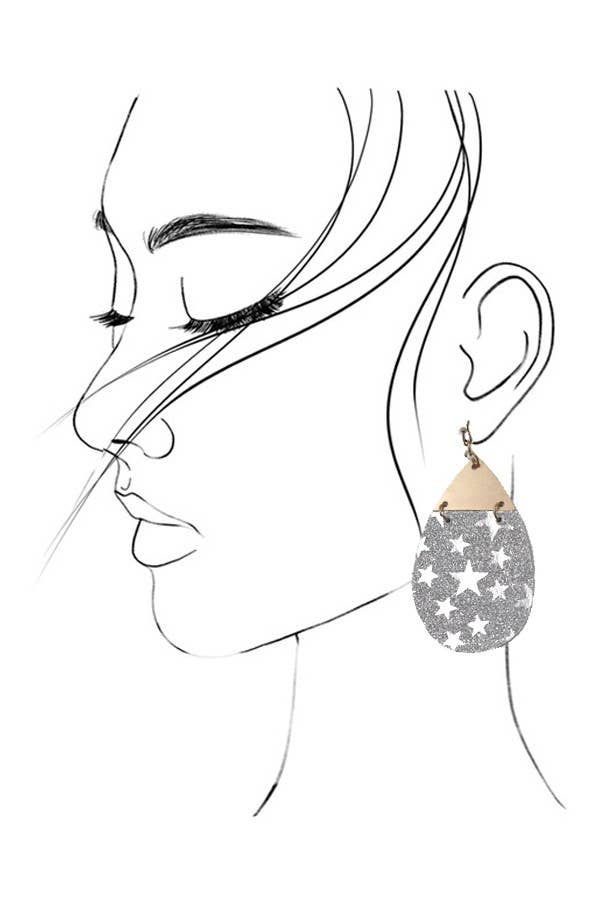 Glitter Star Teardrop Earring