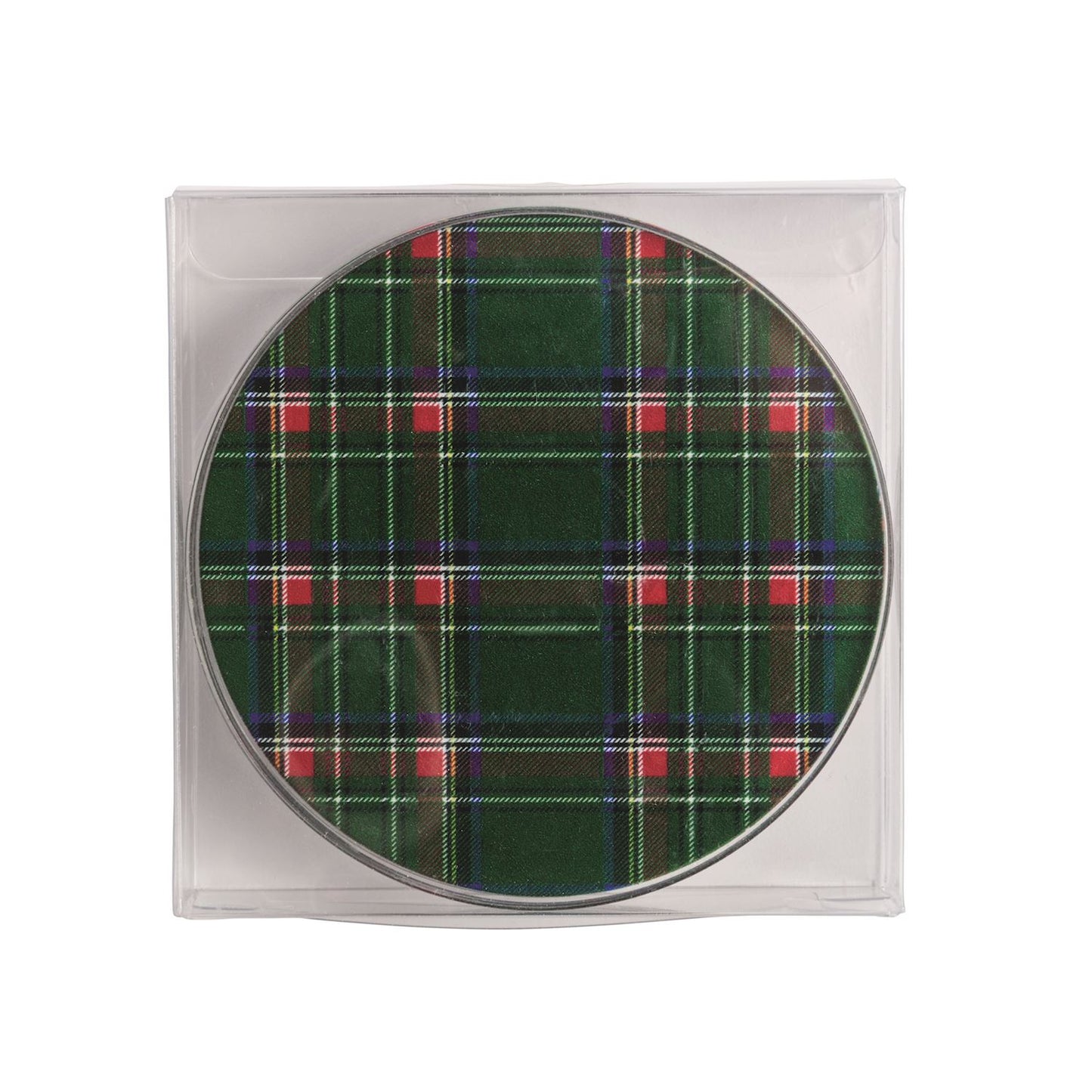Green Tartan Coaster Set