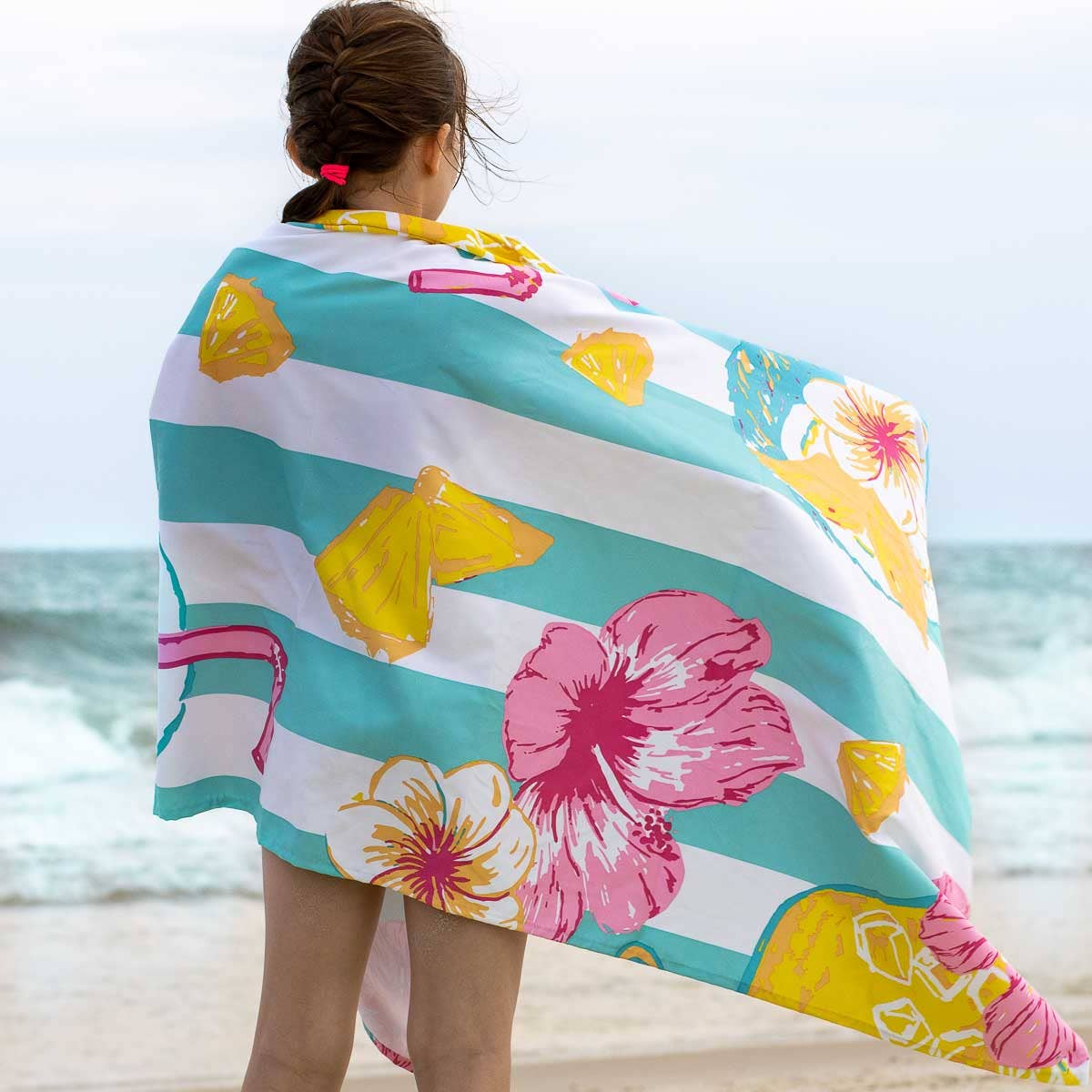 Coconut Colada Beach Towel Aruba Blue/Yellow 34x70