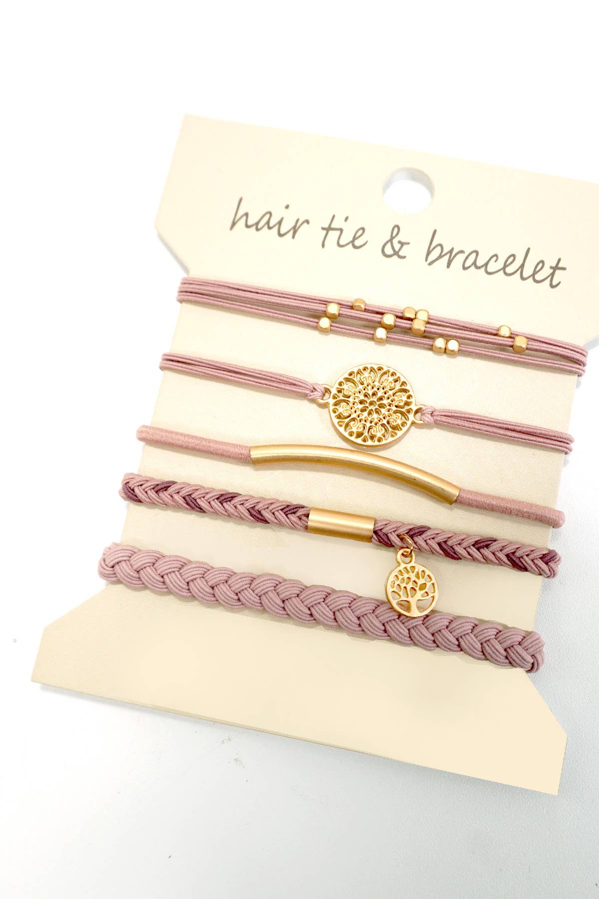 Pink BOHO DUAL FUNCTION KNOT BRACELET HAIR TIES