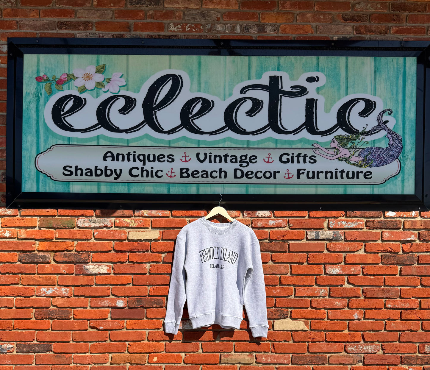Fenwick Islands, Delaware: Unisex Crew Neck Nantucket Fleece Sweatshirt