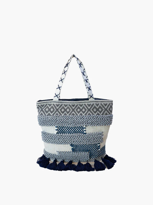 Genevieve Cotton Tote With Tassels by Jen & Co.