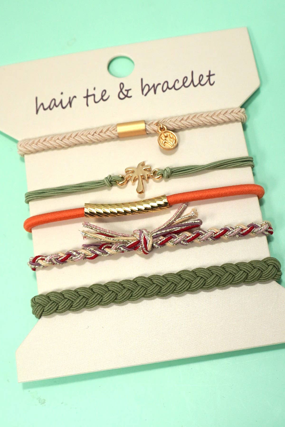 Palm Tree BOHO DUAL FUNCTION KNOT BRACELET HAIR TIES