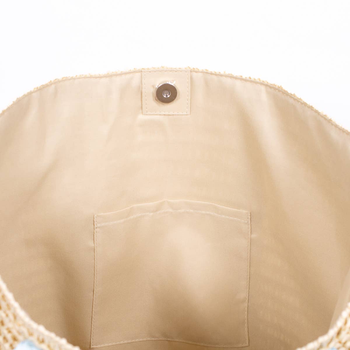 Brittney Beach Tote Natural/Palace Blue 19.5x13.5x6