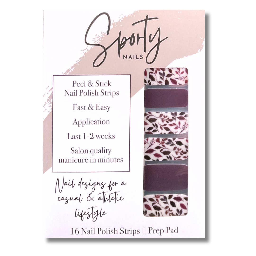 Plum Botanical Nail Stickers | Purple Nails | Autumn Fashion