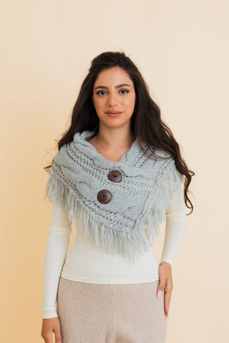 Heathered Shoulder Warmer With Coco Buttons (More Colors)