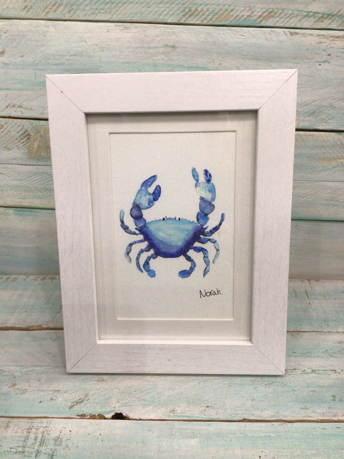 5x7 Blue Crab, Art by Norah Marie