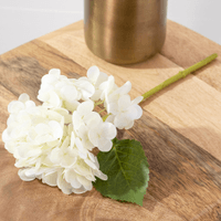 13" White Hydrangea Stem