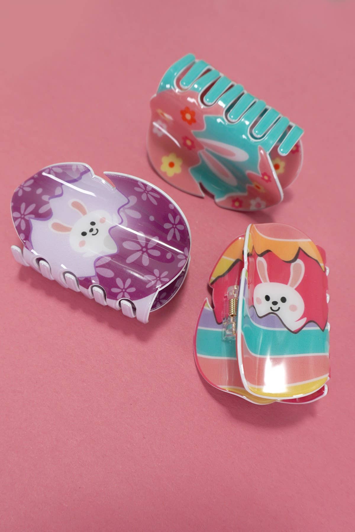 Easter Egg Bunny Hair Claw Clips