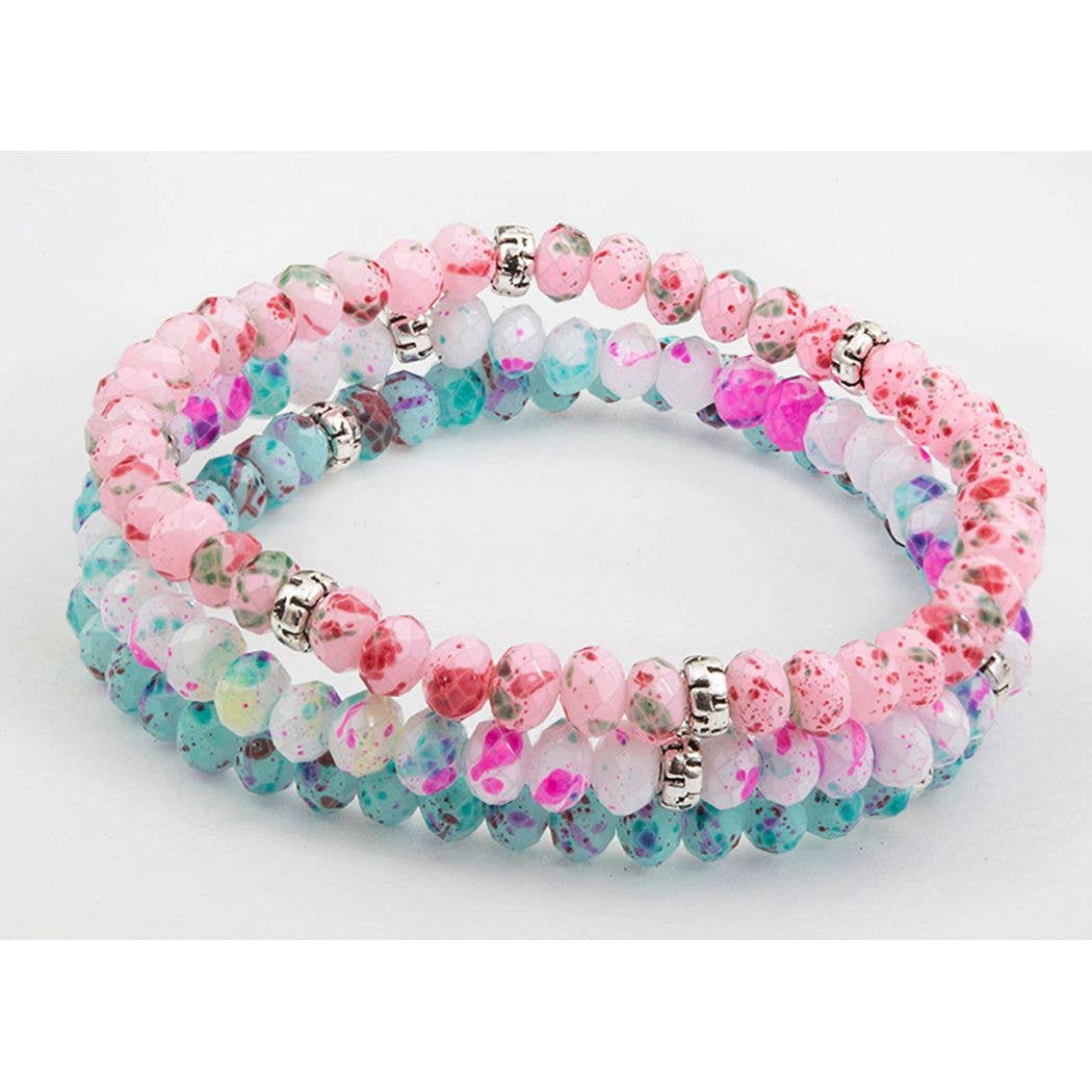 Kids Crystal Girls Stretch Bracelets, Set 3