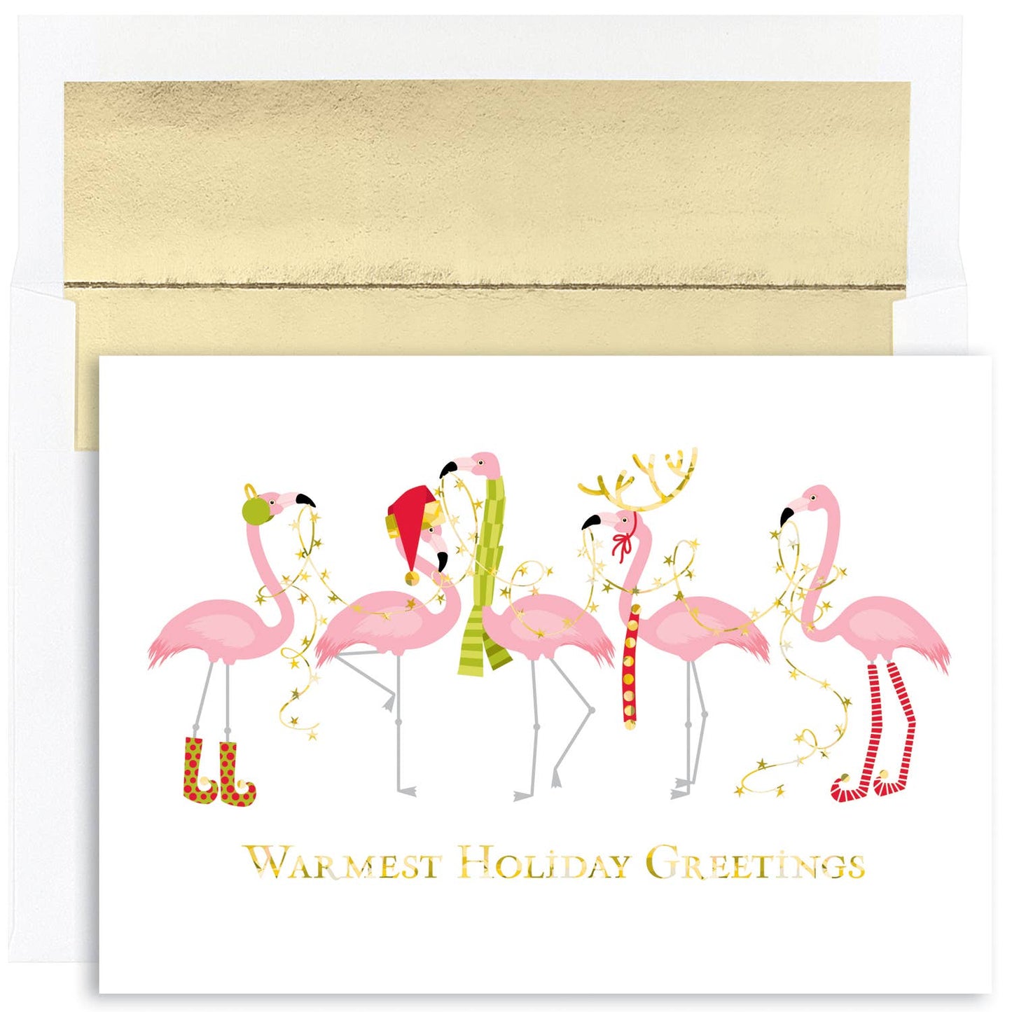 Fashionista Flamingos Boxed Holiday Cards
