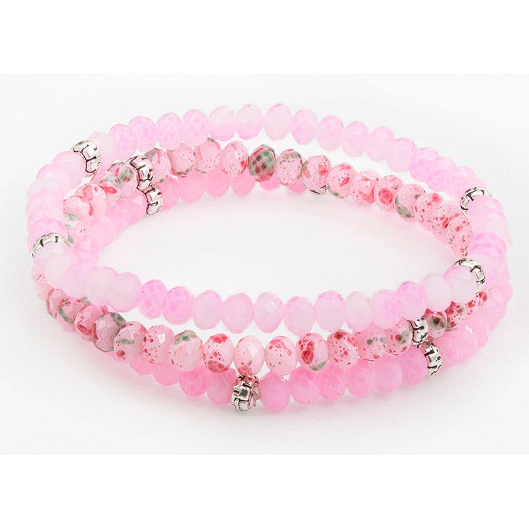 Kids Crystal Girls Stretch Bracelets, Set 3