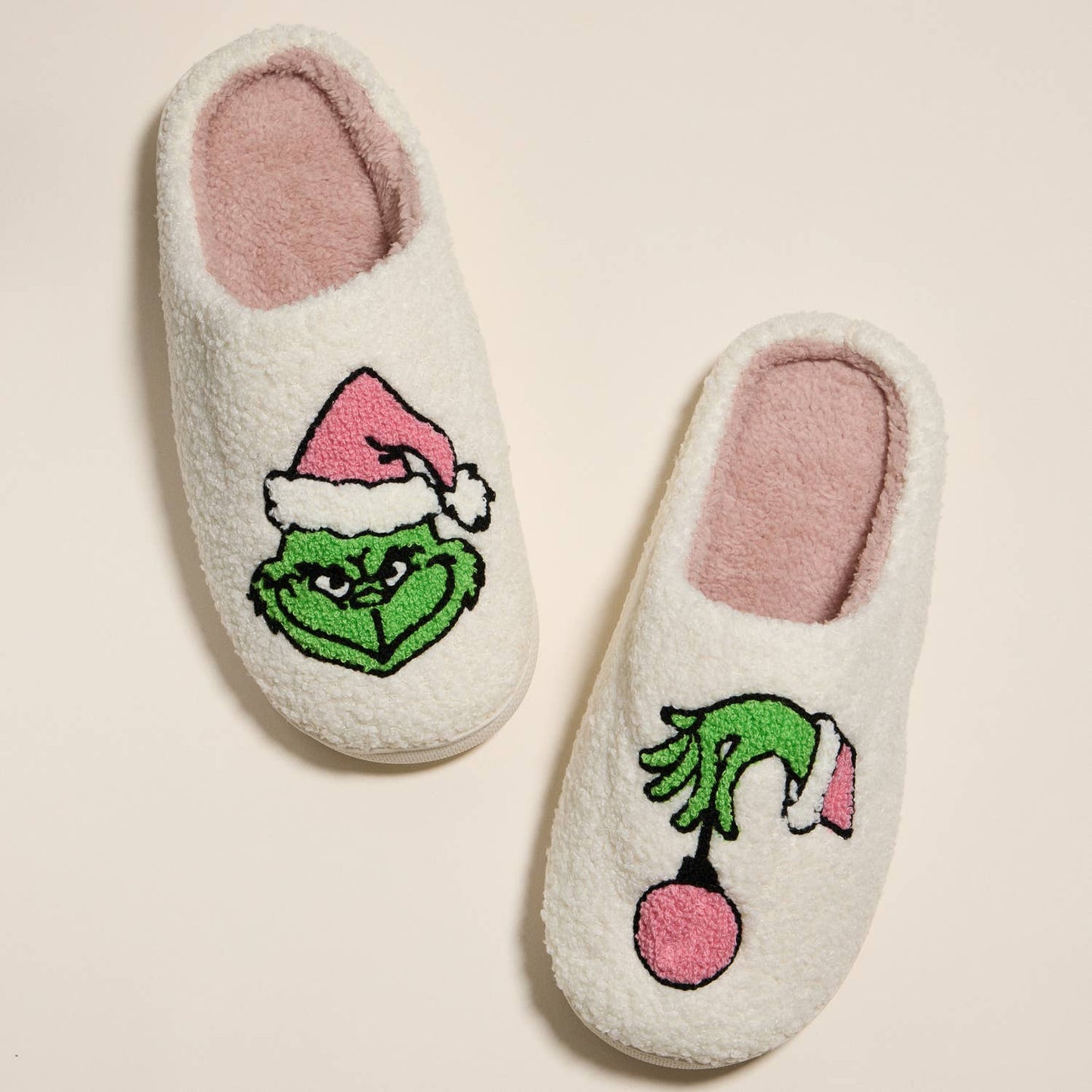 Whimsical Christmas Grinch Home Slippers