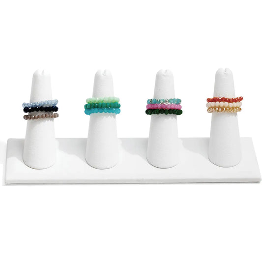 Crystal Stretch Rings Pack of 3