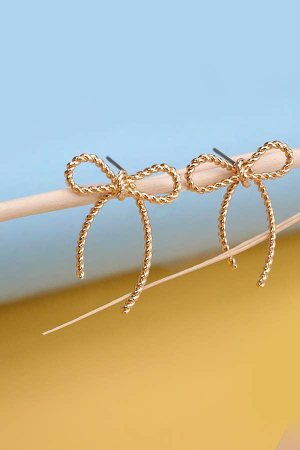 Rope Bow Stud Earring