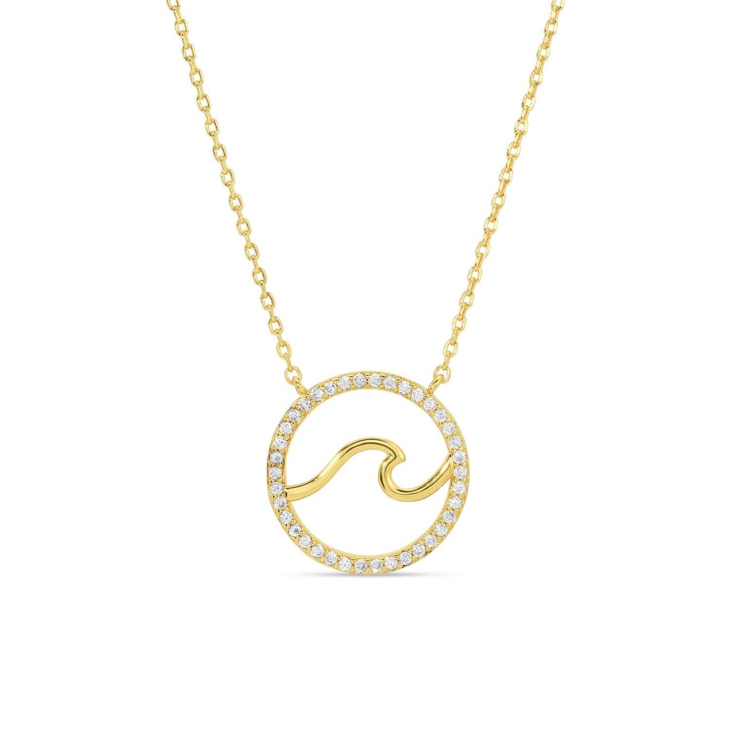 Ride The Wave Pendant Necklace: Gold
