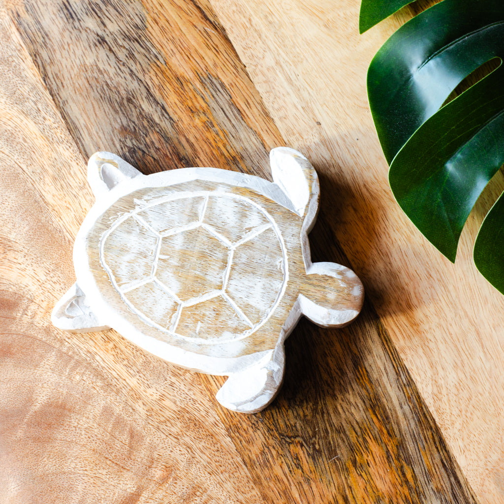 5.9" Carved Wood Turtle