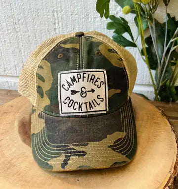 Campfires & Cocktails Trucker Hat Baseball Cap
