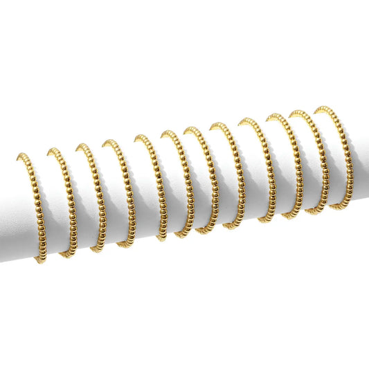 Gold Beaded Stretch Bracelet 4mm