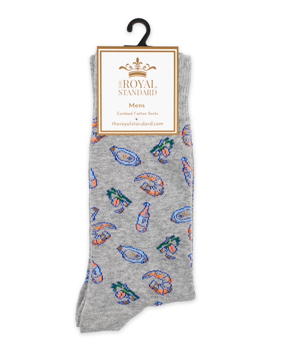 Men's Seafood Socks Gray/Blue/Green One Size