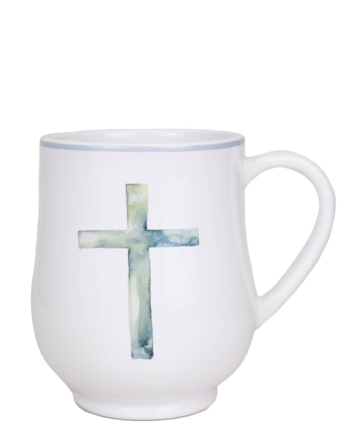 Watercolor Cross Mug White/Ice 18oz