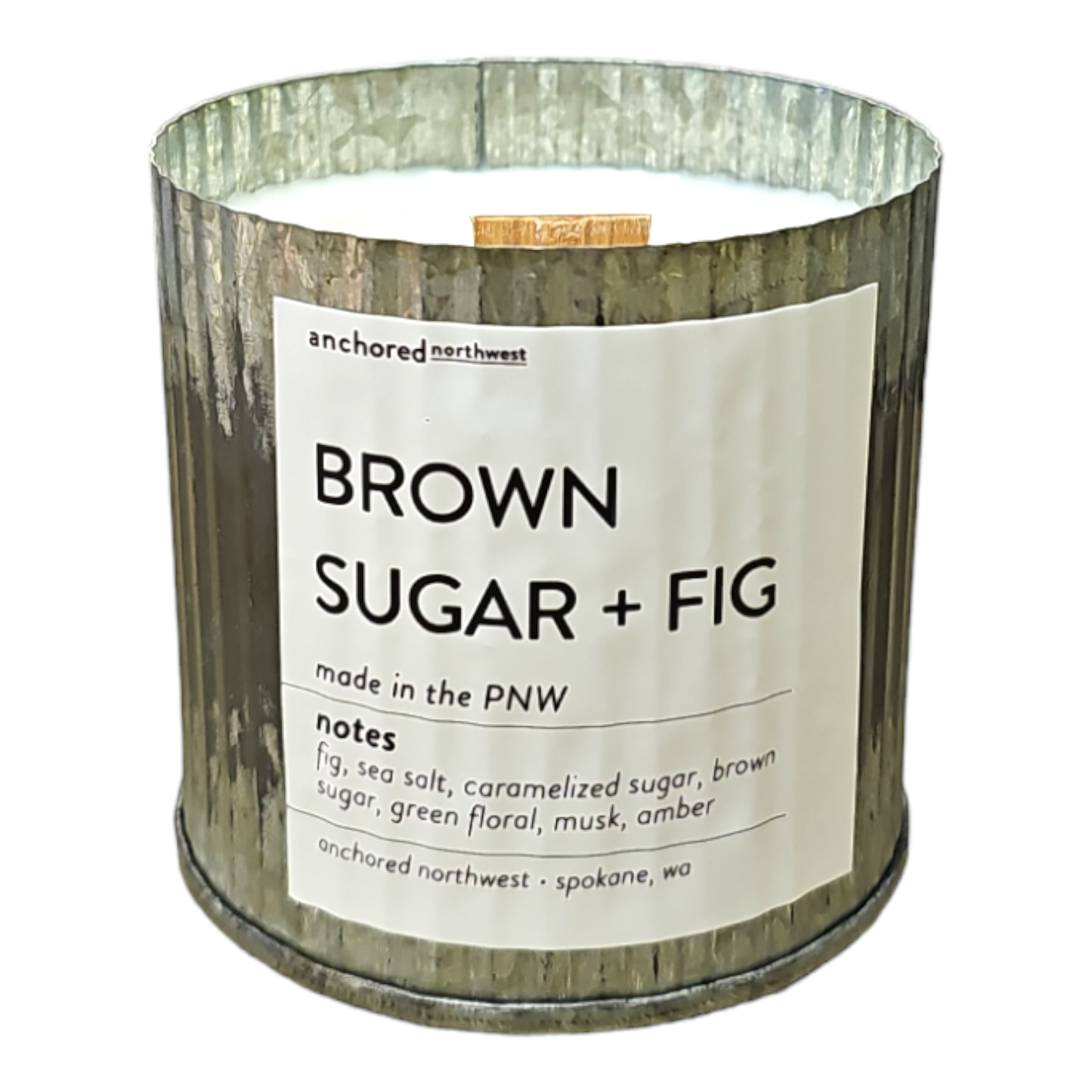 Brown Sugar + Fig Rustic Vintage Wood Wick Fall Candle: 10oz