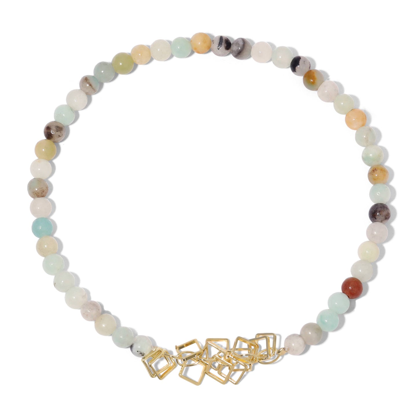 Amazonite Mini Beaded Gemstones with Silver Ankle Bracelet
