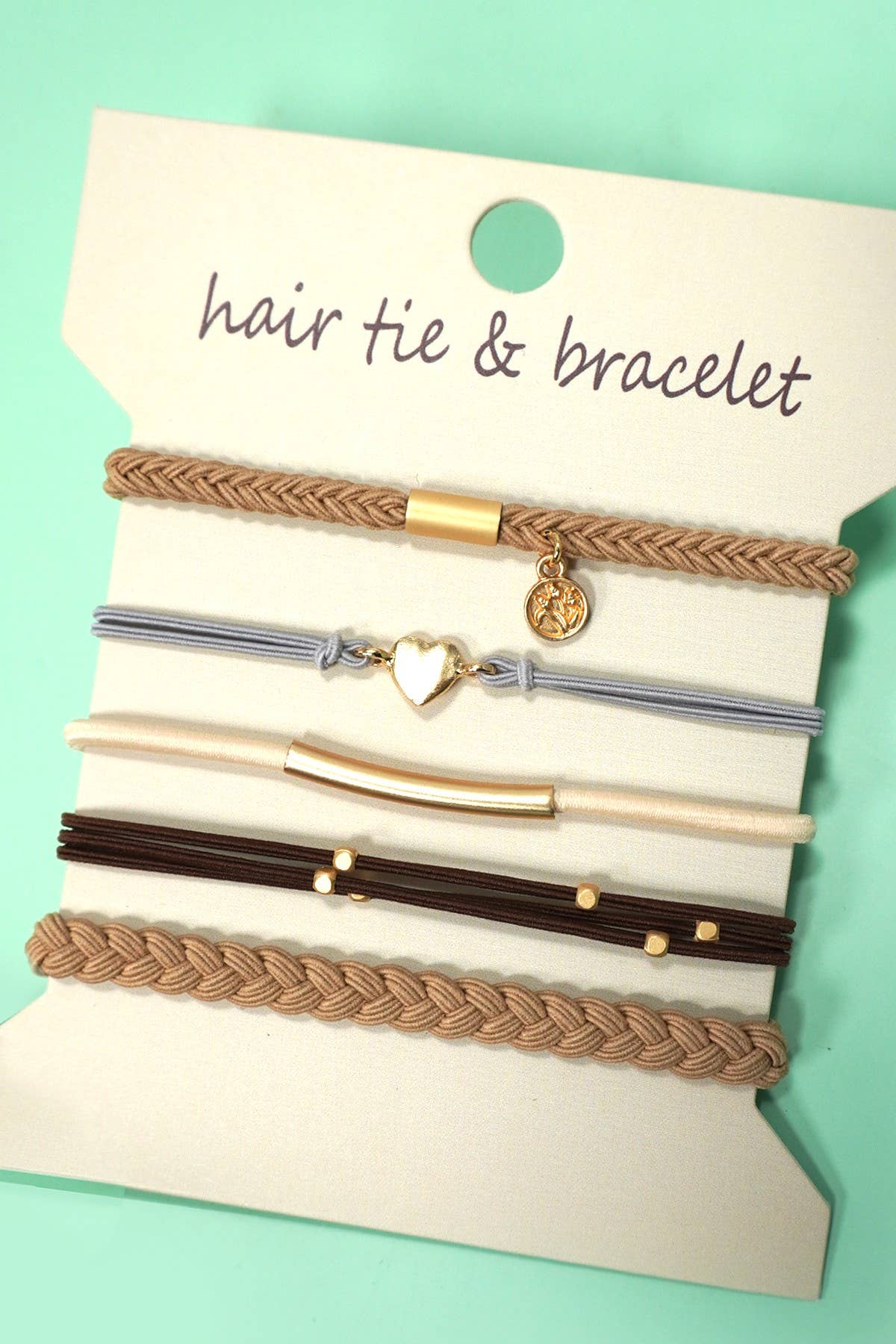 HEART BOHO DUAL FUNCTION KNOT BRACELET HAIR TIES