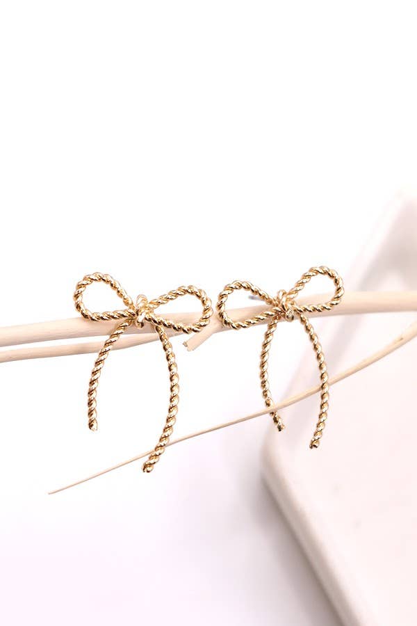 Rope Bow Stud Earring