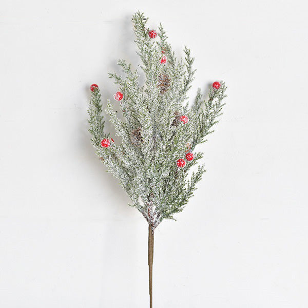 18" PINE GREEN PICK W/Red Berries