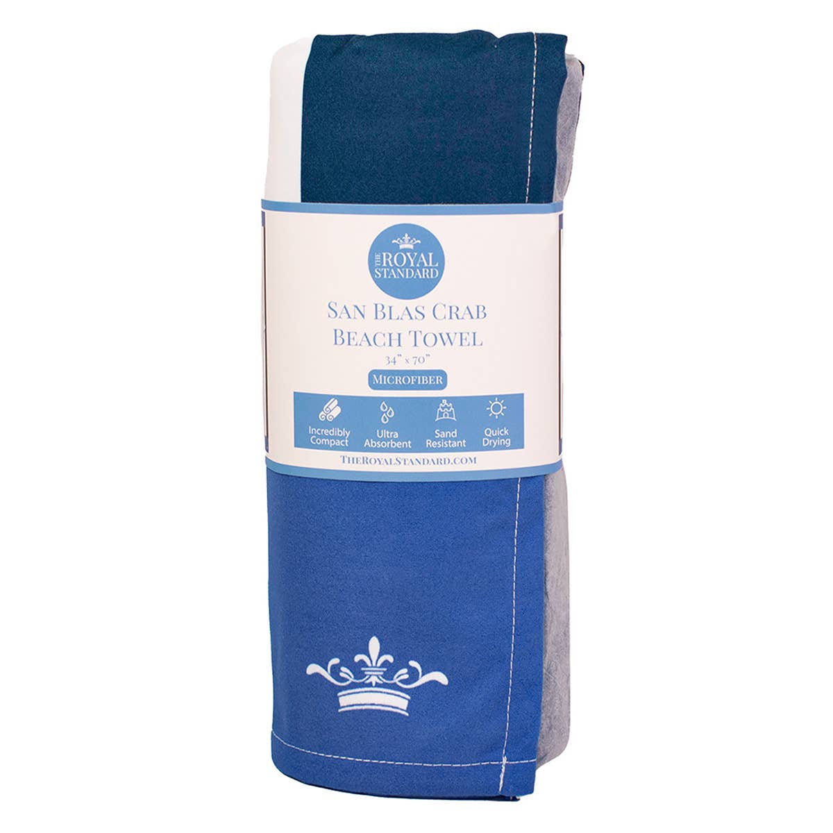 San Blas Crab Beach Towel Navy/Sapphire 34x70