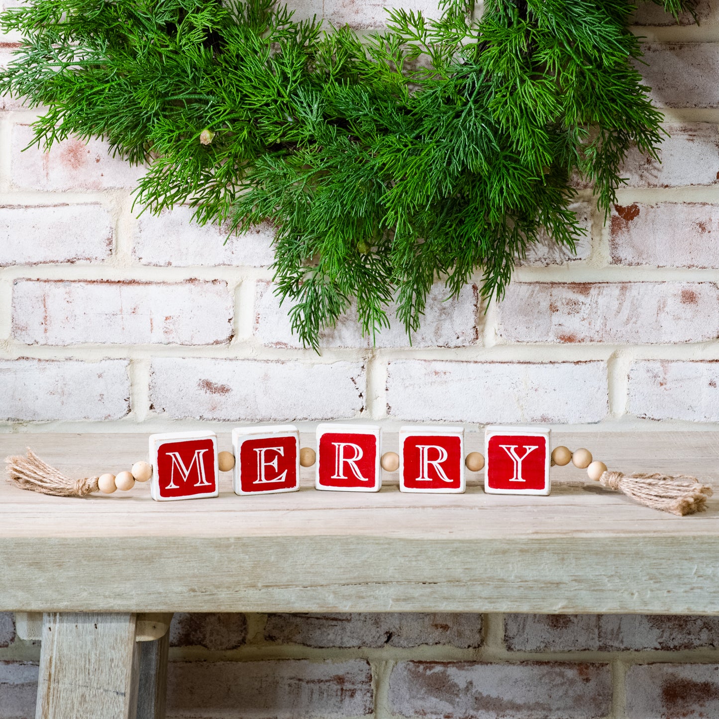 19" MERRY Joined w/Beads