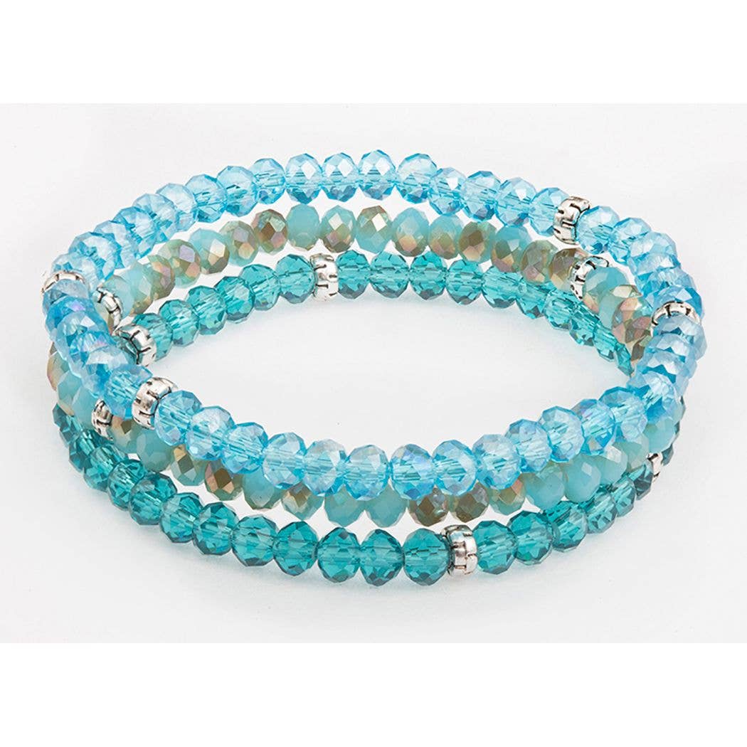 Kids Crystal Girls Stretch Bracelets, Set 3