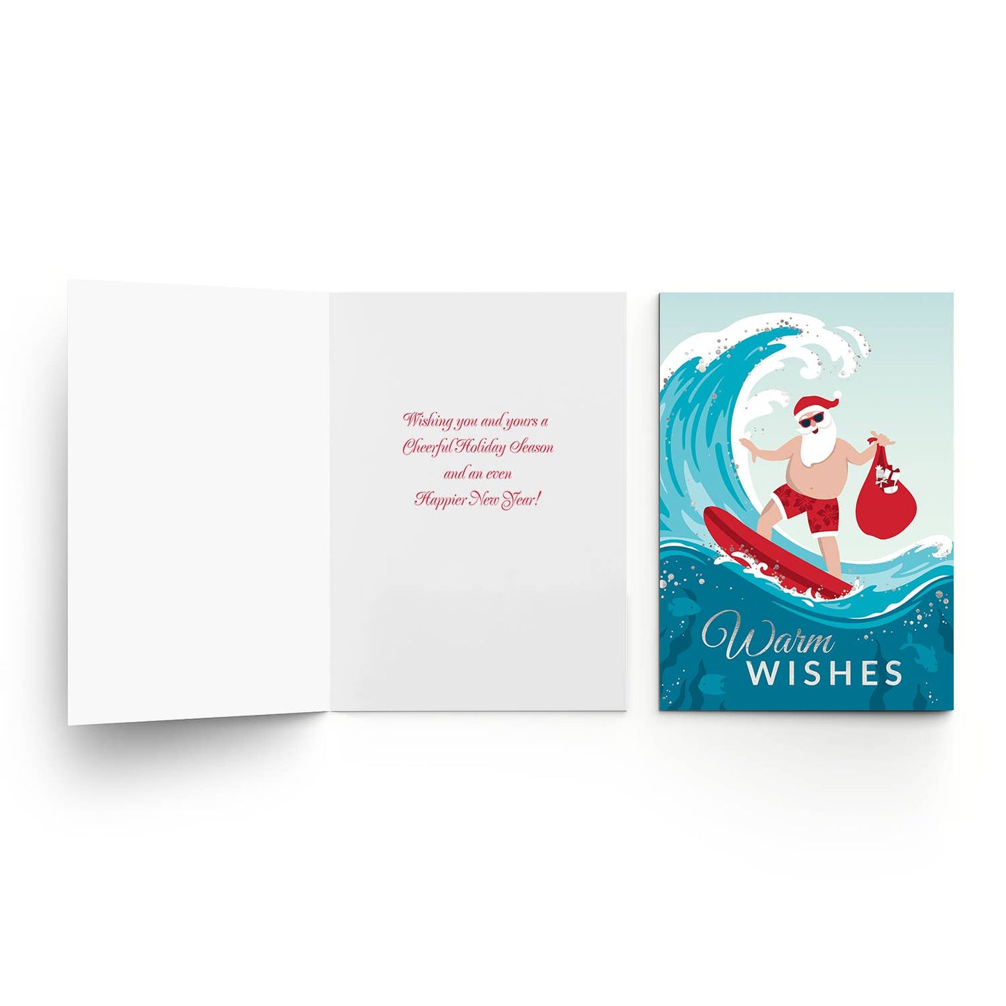 Surfing Santa Boxed Holiday Cards