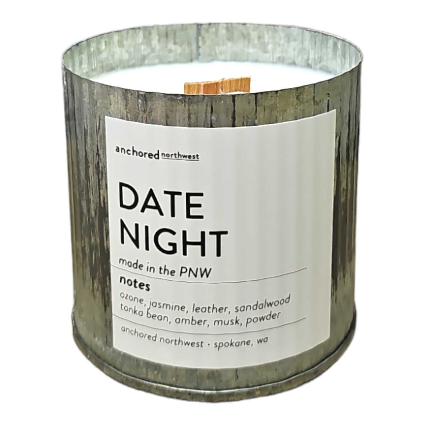 Date Night Rustic Vintage Farmhouse Wood Wick Candle: 10oz