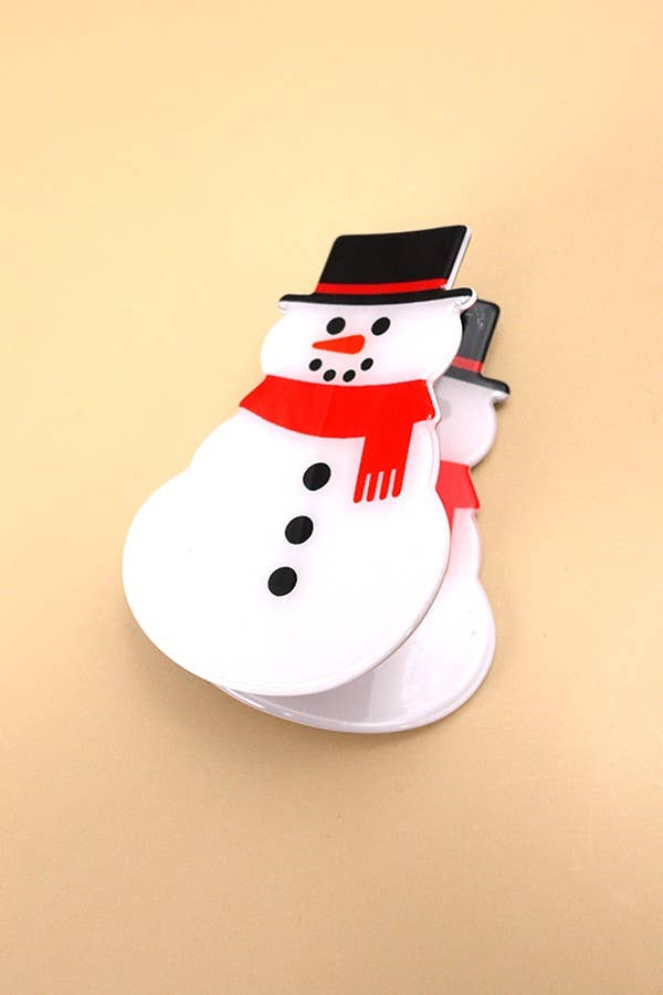 Christmas Tree, Santa & Snowman Holiday Hair Claw