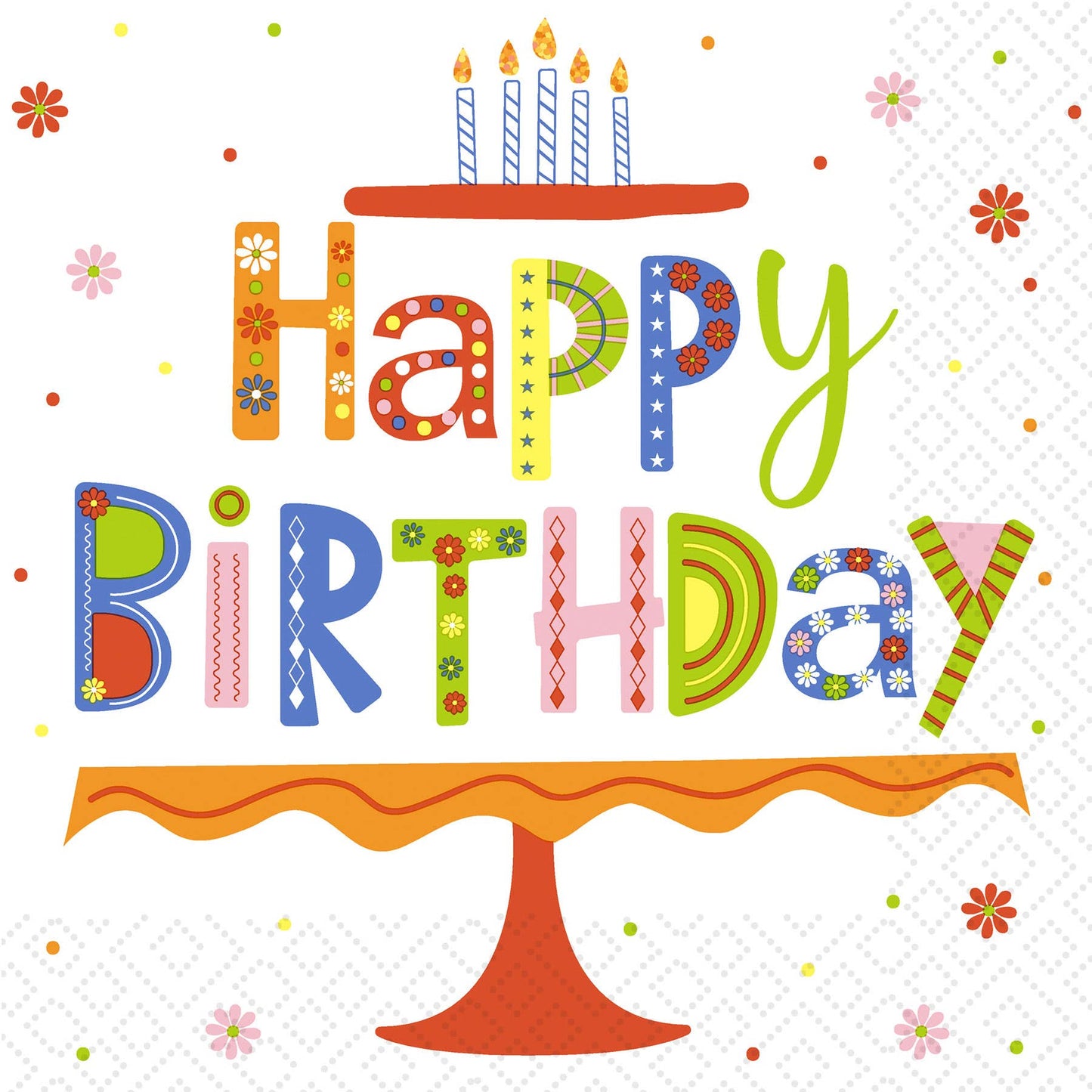 Happy B-day Colour Luncheon Napkin