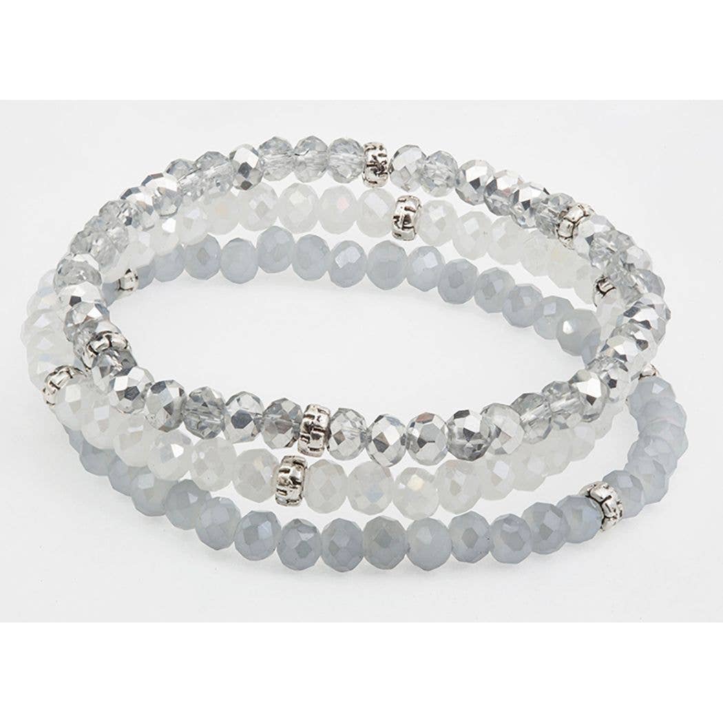 Kids Crystal Girls Stretch Bracelets, Set 3
