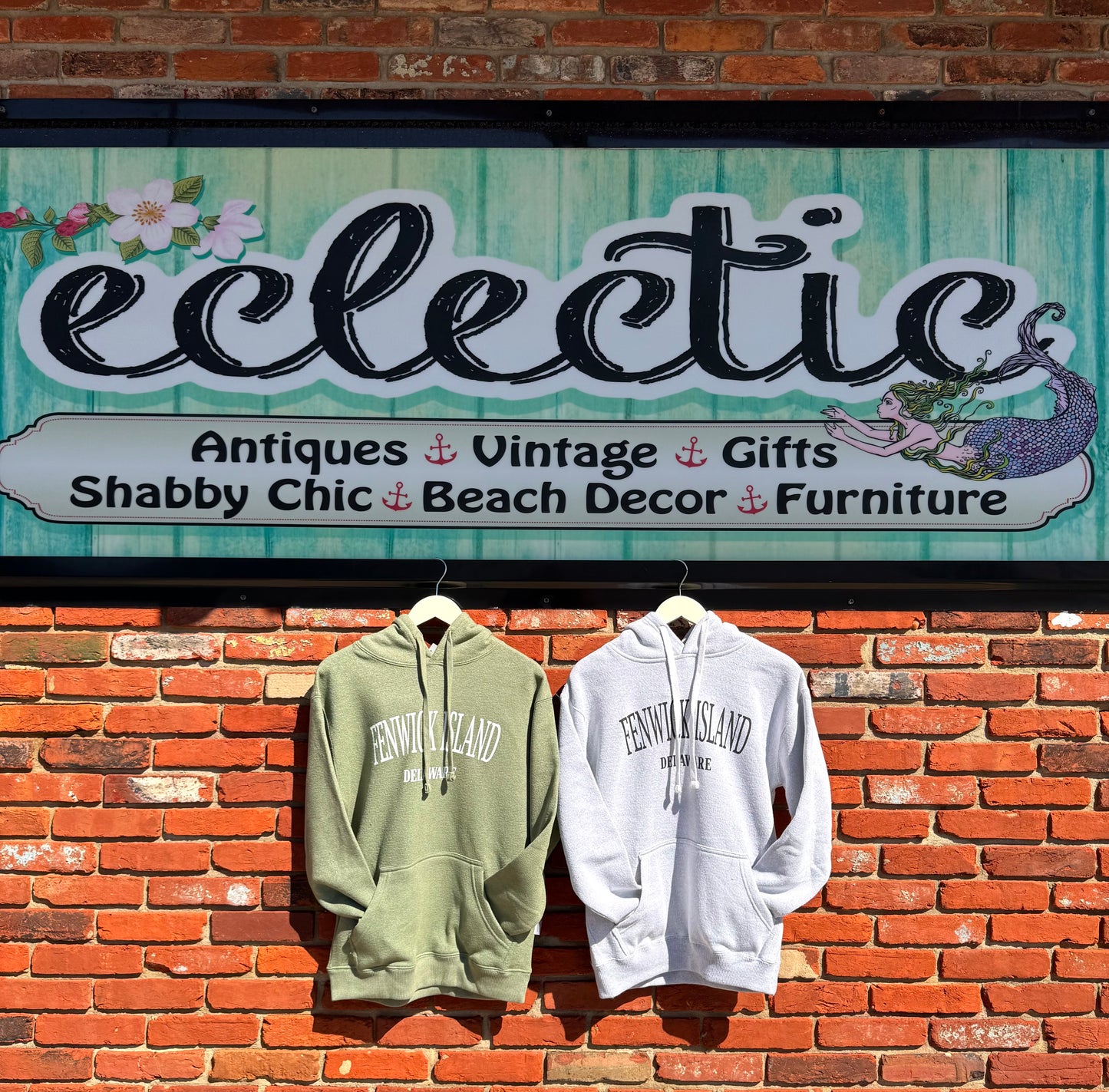 Fenwick Islands, Delaware: Unisex Hooded Nantucket Fleece Sweatshirt