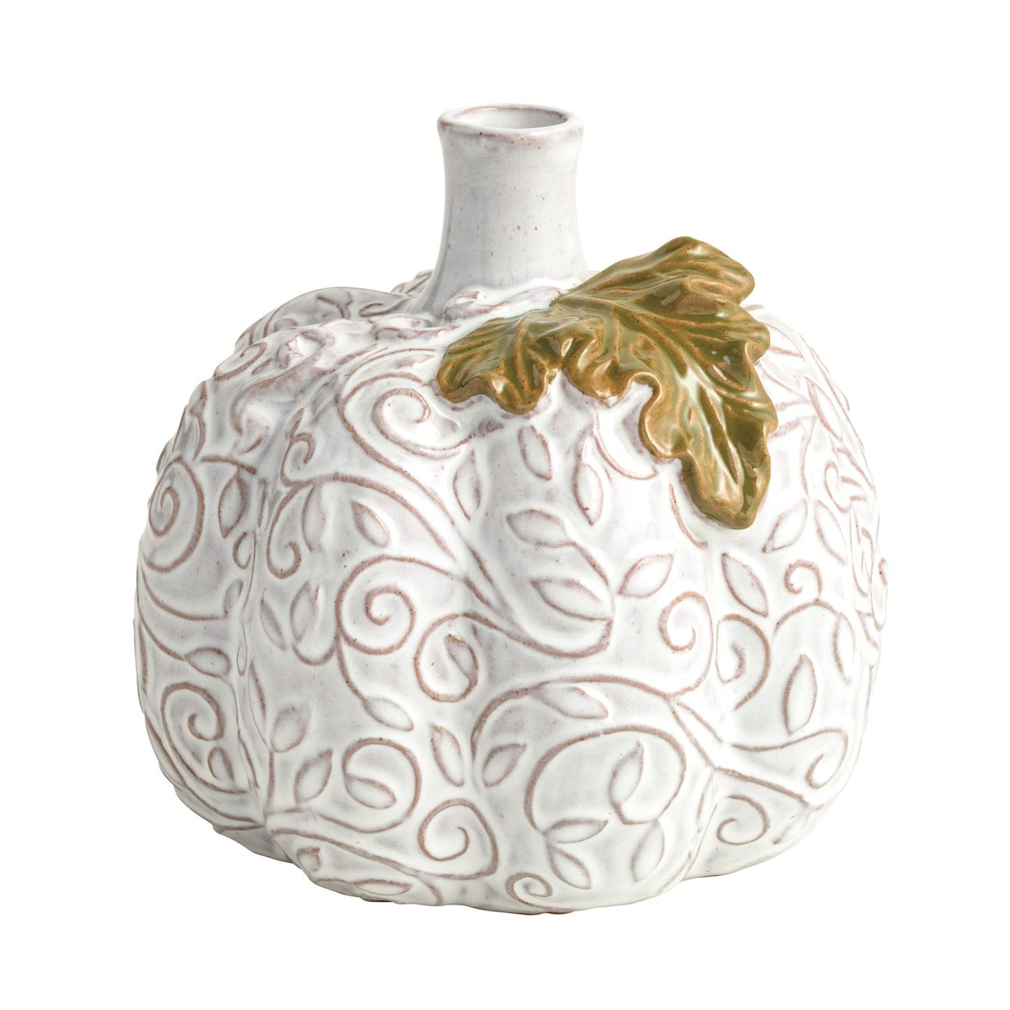 Pressed Lace Pumpkin Bud Vase