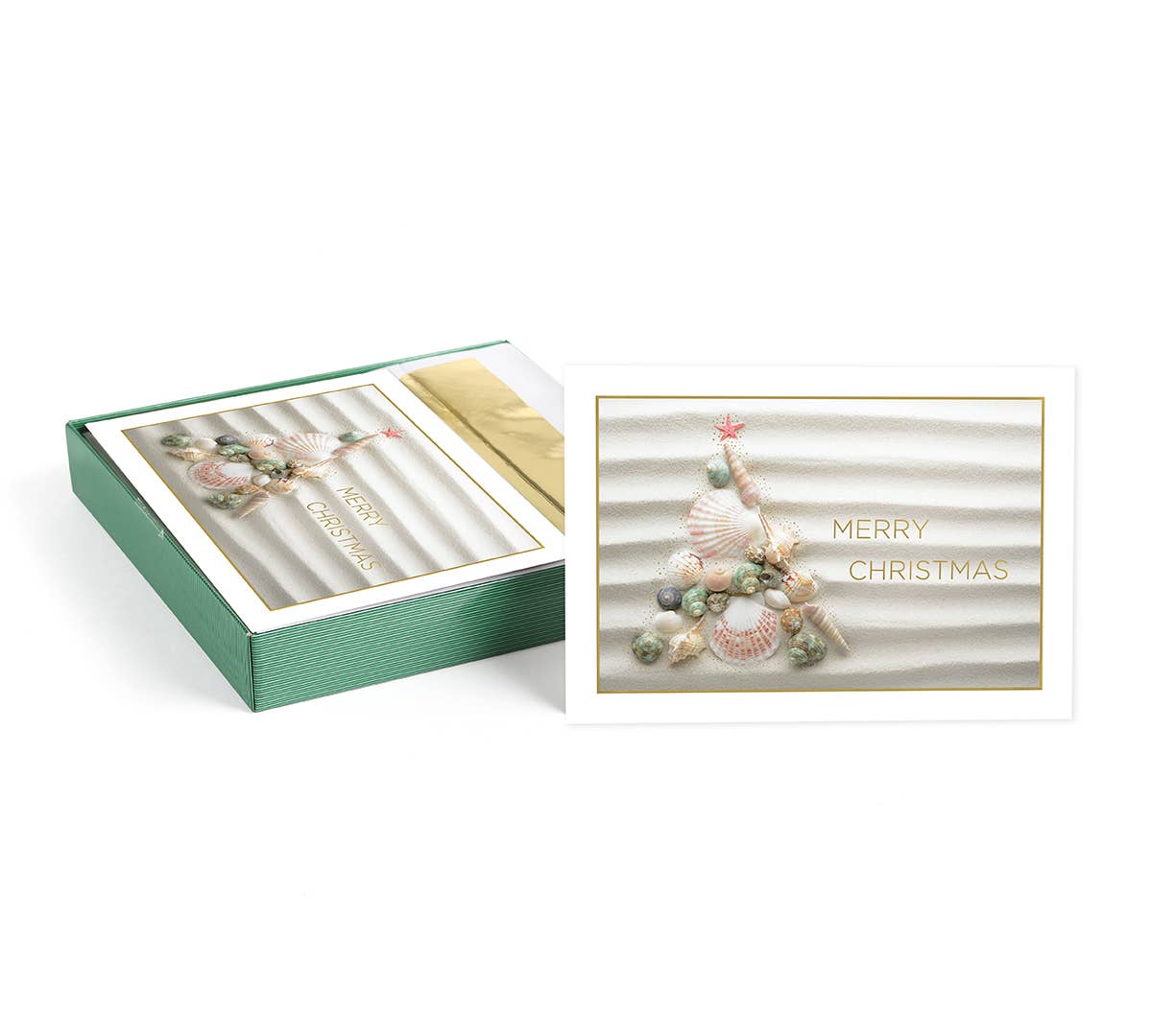 Shell Christmas Tree Boxed Holiday Cards