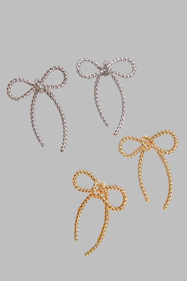 Rope Bow Stud Earring