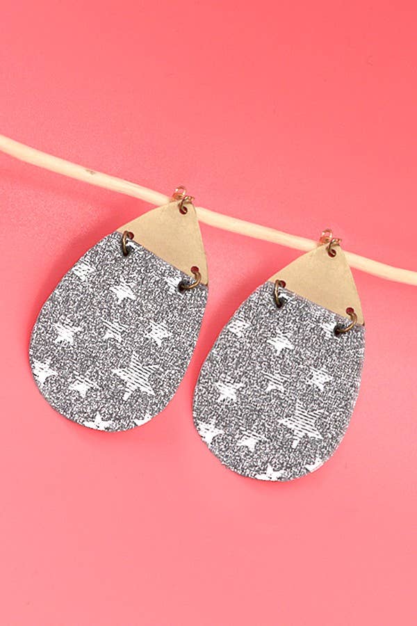 Glitter Star Teardrop Earring