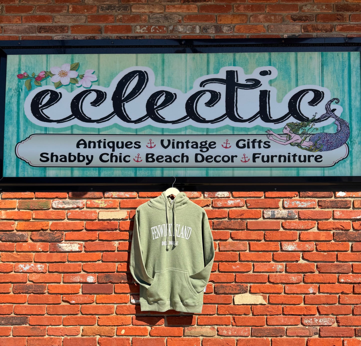 Fenwick Islands, Delaware: Unisex Hooded Nantucket Fleece Sweatshirt