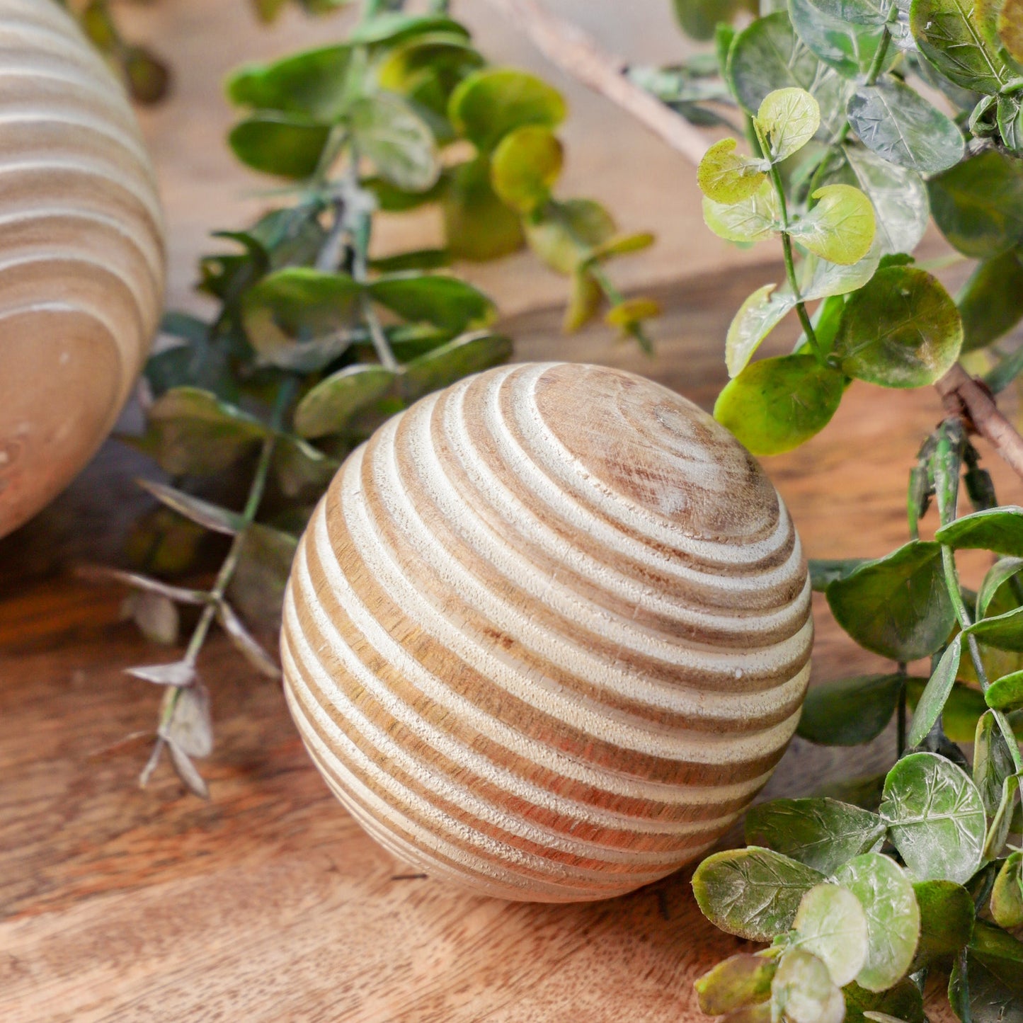 3.15" Striped Wood Ball