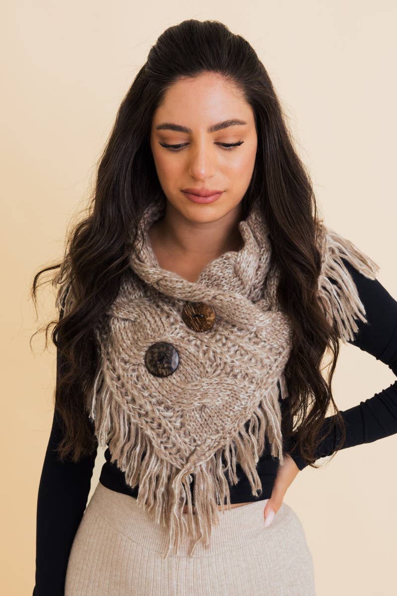 Heathered Shoulder Warmer With Coco Buttons (More Colors)