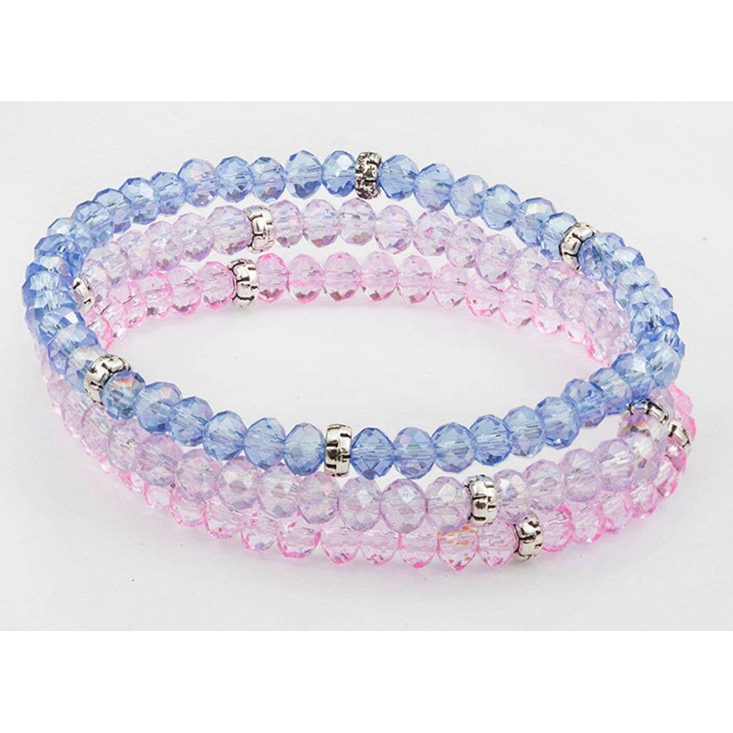 Kids Crystal Girls Stretch Bracelets, Set 3