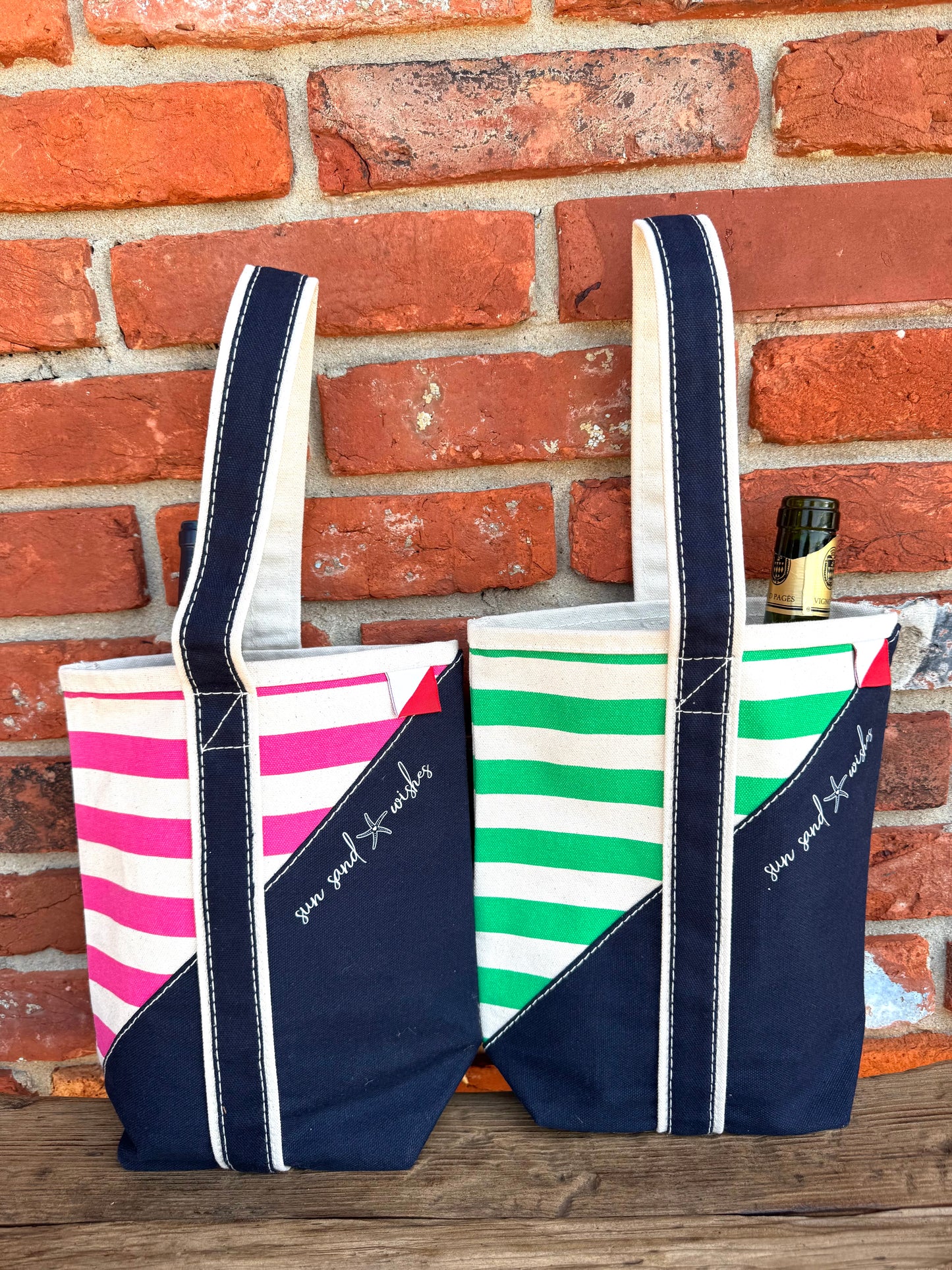 Sun, Sand & Starfish Wishes Double Wine Tote